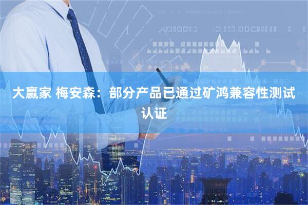 大赢家 梅安森：部分产品已通过矿鸿兼容性测试认证
